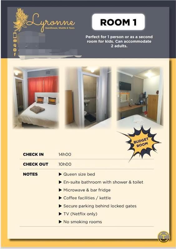 Lyronne Guest House, Shuttle And Tours 2* Cape Town